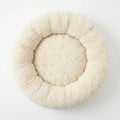 Overhead view of round donut dog bed